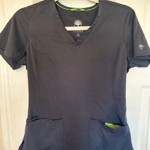 HH Works by Healing Hands Women's 4-Pocket STRETCH V-Neck Scrub Top - PEWTER